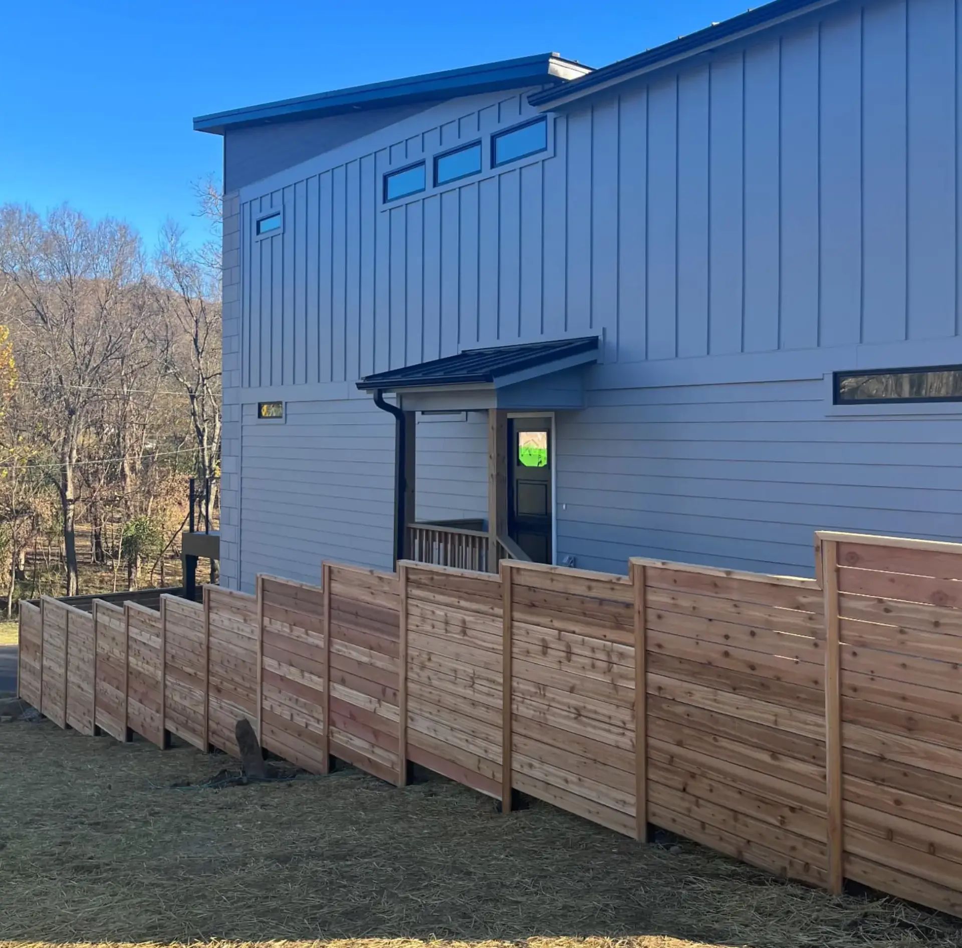 Custom Horizontal Cedar Fence
