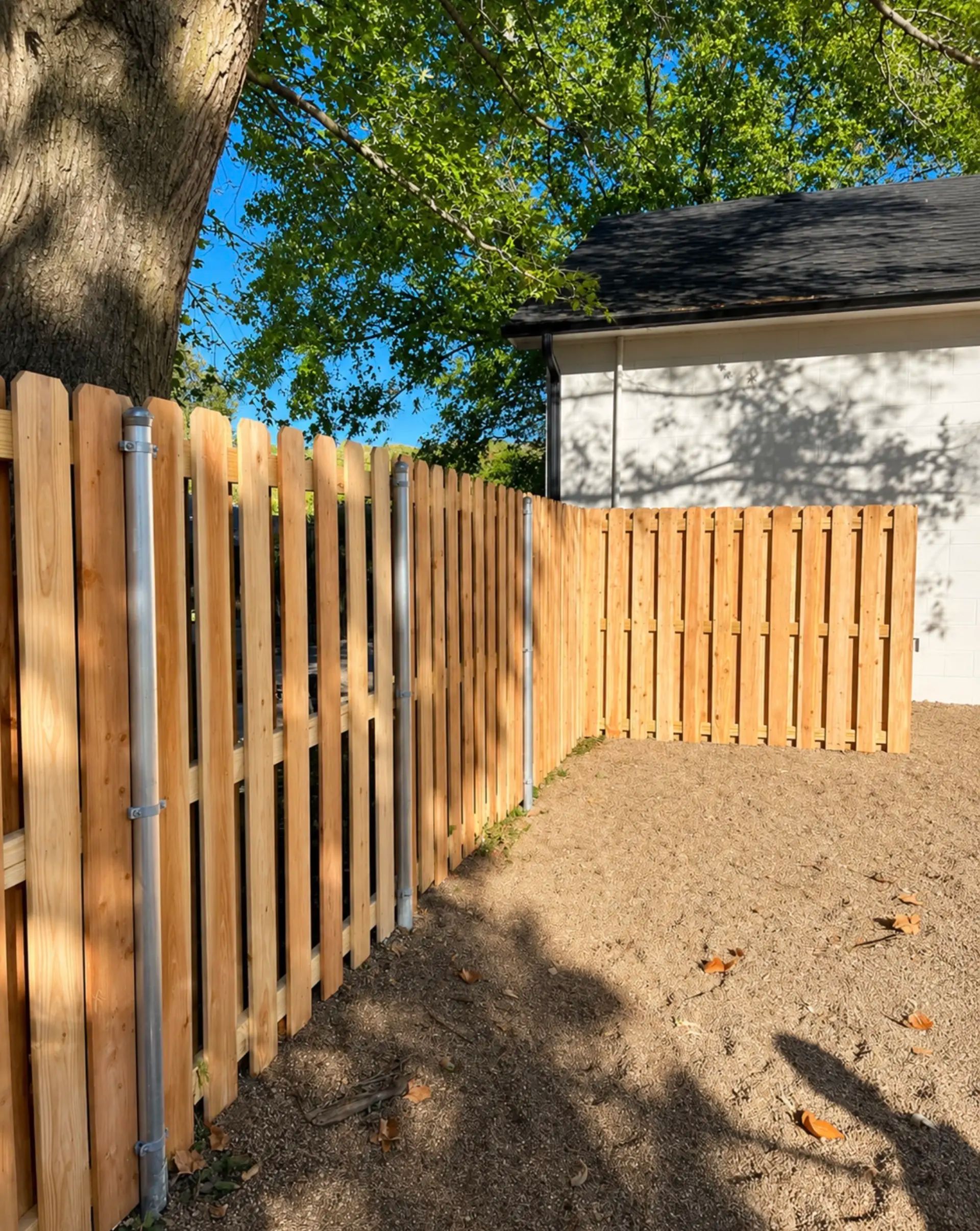 Shadowbox with Metal Posts and Gate Frame